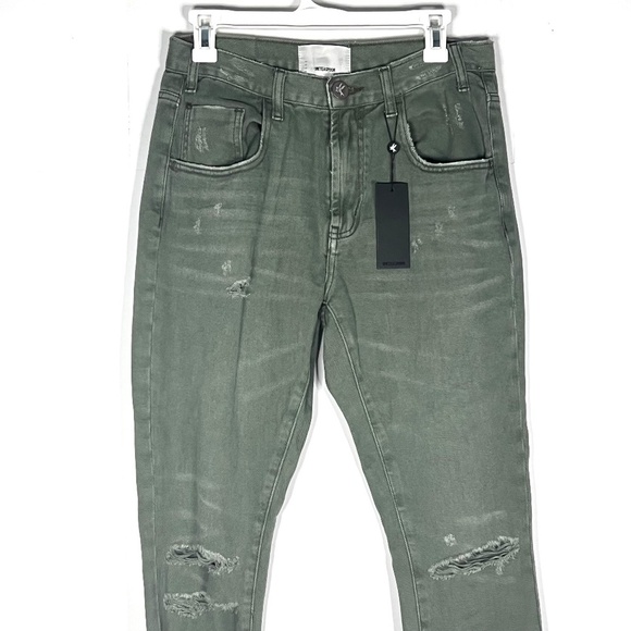 One Teaspoon Freebirds high rise chewed hem skinny jeans green - Picture 6 of 9